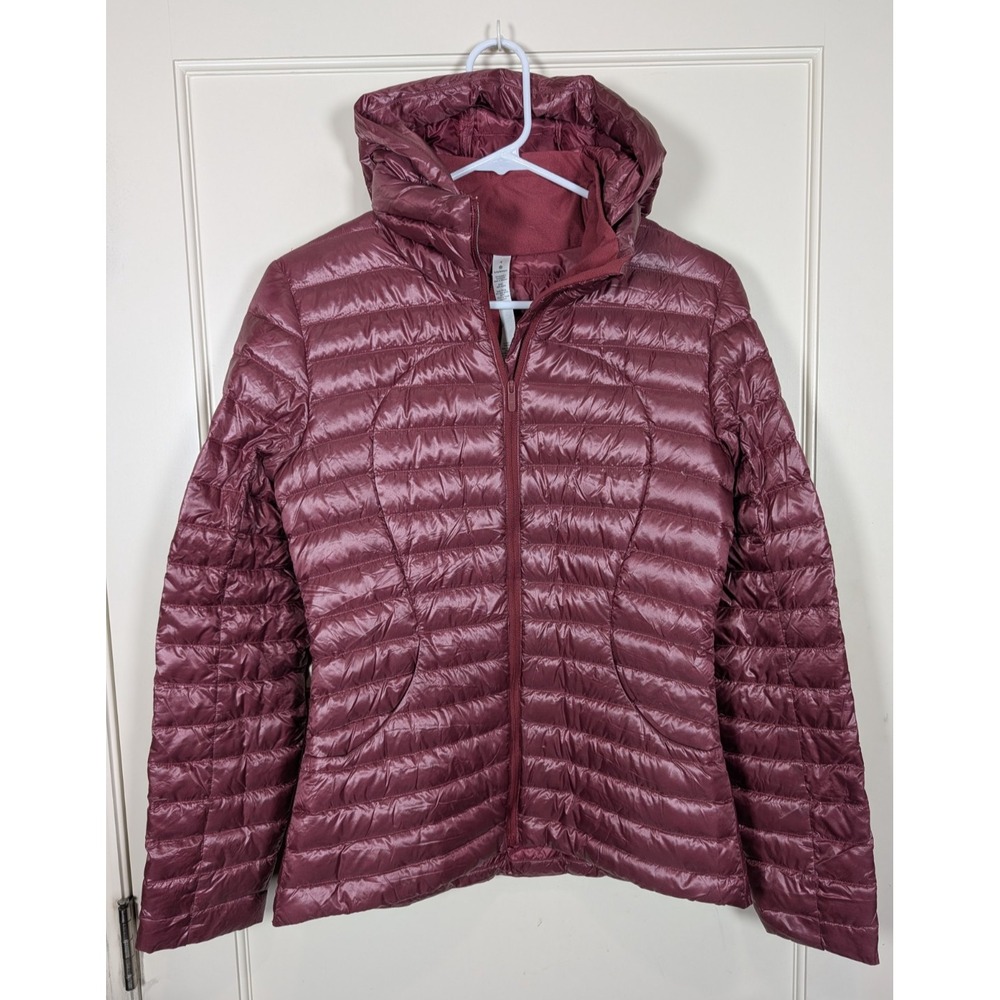 Lululemon Pack It Down Hooded Puffer Jacket Size: 4 Packable Bordeaux Drama